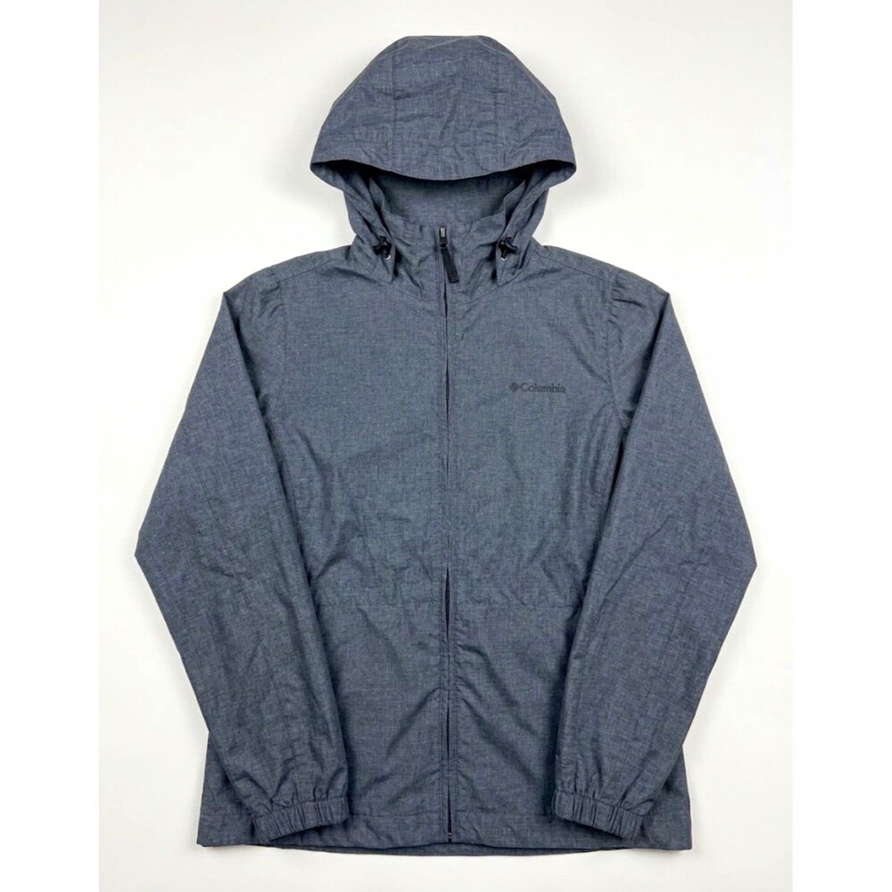 Columbia Women's Gray Hooded Full Zip Windbreaker Jacket, Short, Size S